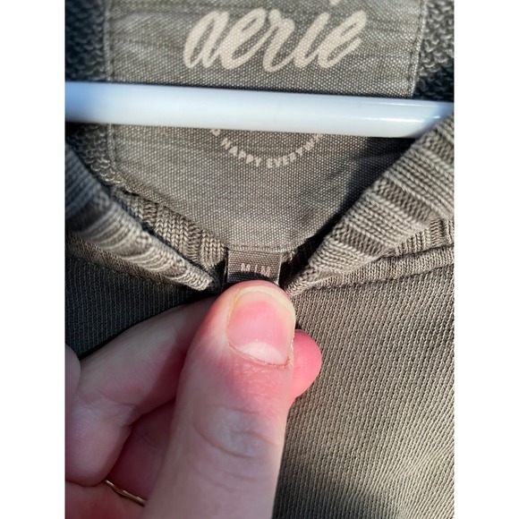 Aerie Down To Earth Oversized Crewneck Sweatshirt in‎ Nomad Olive Size Medium - Picture 10 of 11